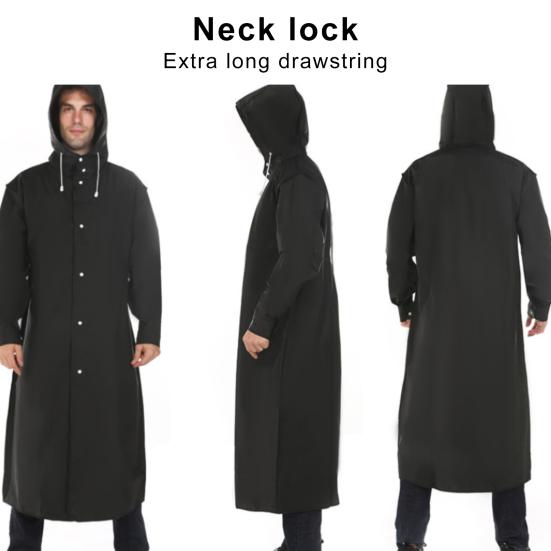 Regenponcho Herren Wasserdicht Lang Regenmantel Kapuze EVA Regenmantel Jacke zum Wandern Radfahren Camping