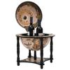 Wine Rack Bar Globe Shape Black Solid Eucalyptus Wood