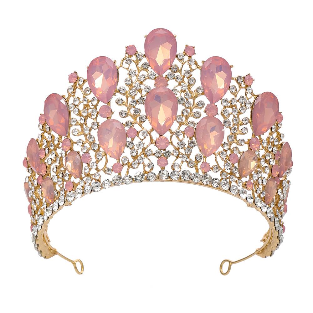 New Fashionable Alloy Rhinestone Red Green Crown Wedding Crown Bride Crown Tiaras