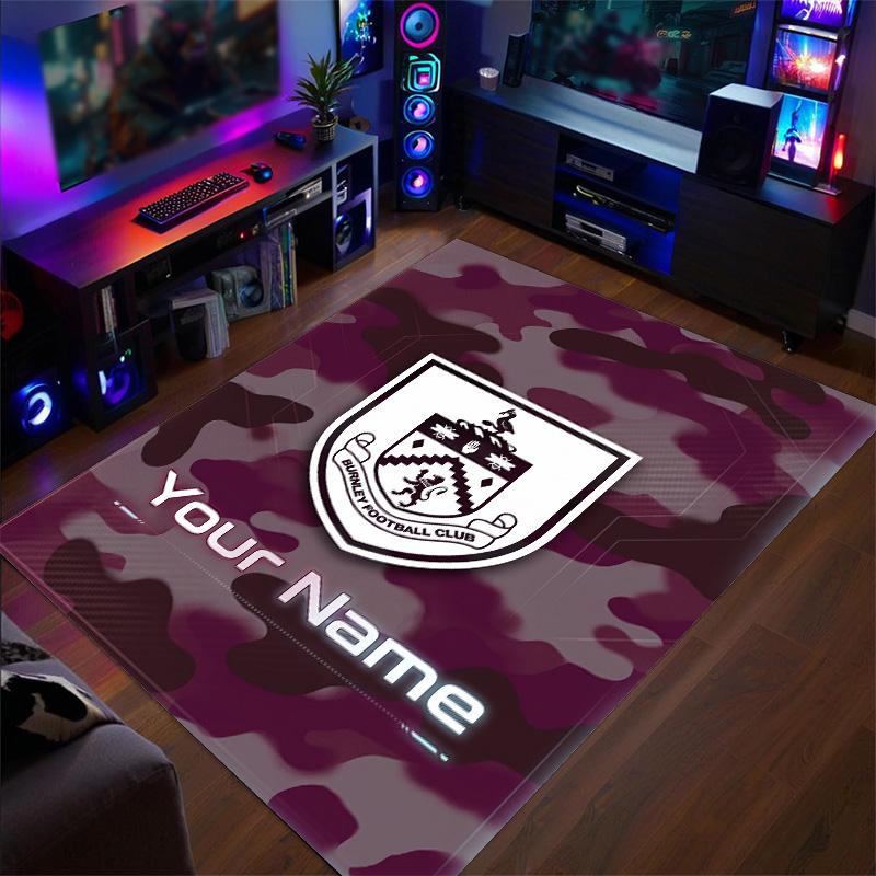 Crystal Velvet Rug Burnley Football Print Custom Name Text Floor Mat Home Decor