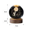 Led Crystal Ball Night Light Solar System Crystal Ball 3D Engraved Small Glass Ball With Wooden Base Usb Charging Suitable For Home Decor Decor