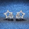 Boucles d'oreilles Puces Étoile Filante Femme 1ct Couleur D Moissanite Argent Sterling Design Géométrique Étoile Bijoux Mode Bureau