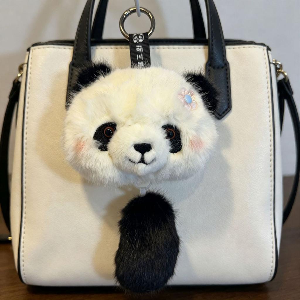 Cute Red Panda Plush Keychain With Scent And Pullable Tail Mini Stuffed Animal Pendant Ornament