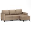 3 Seater Sofa with Footstool Cappuccino Brown 180 cm Faux Leather