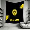Custom Borussia Dortmund Wall Hanging Printed Fabric Blanket Decorative Tapestries for Bedroom Living Room Home Decor