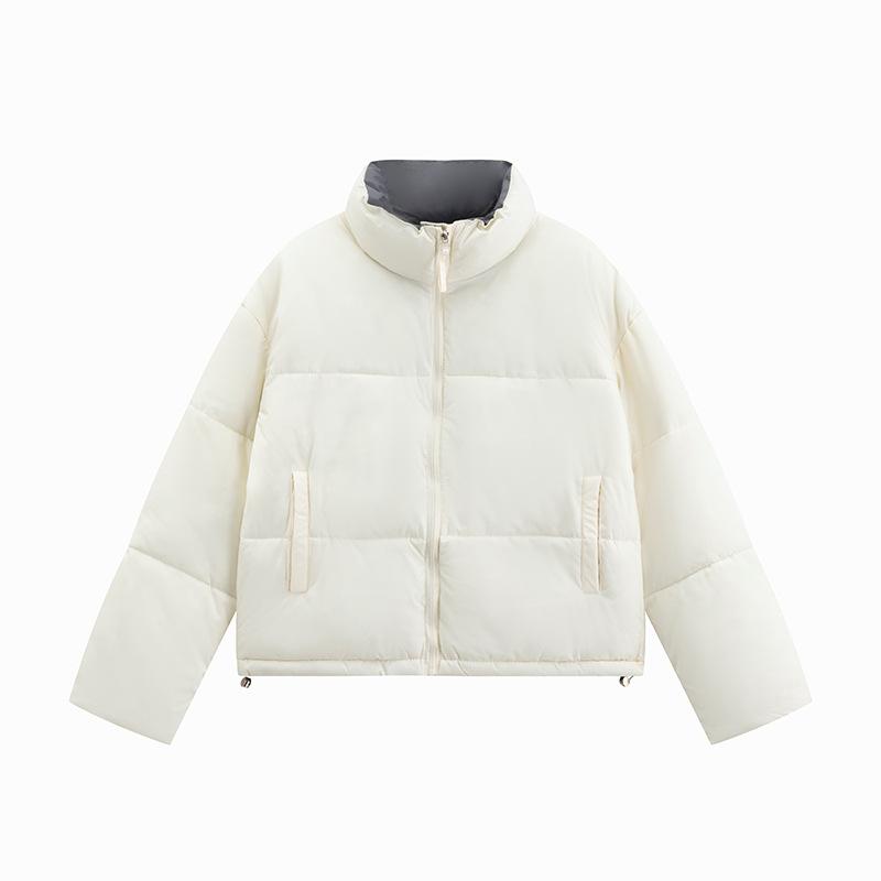 2025 Winter Korean Version of the New Stand-up Collar Color-blocking Design Niche Bread Jacket Jacket Fashionable Loose Down Cotton Jacket