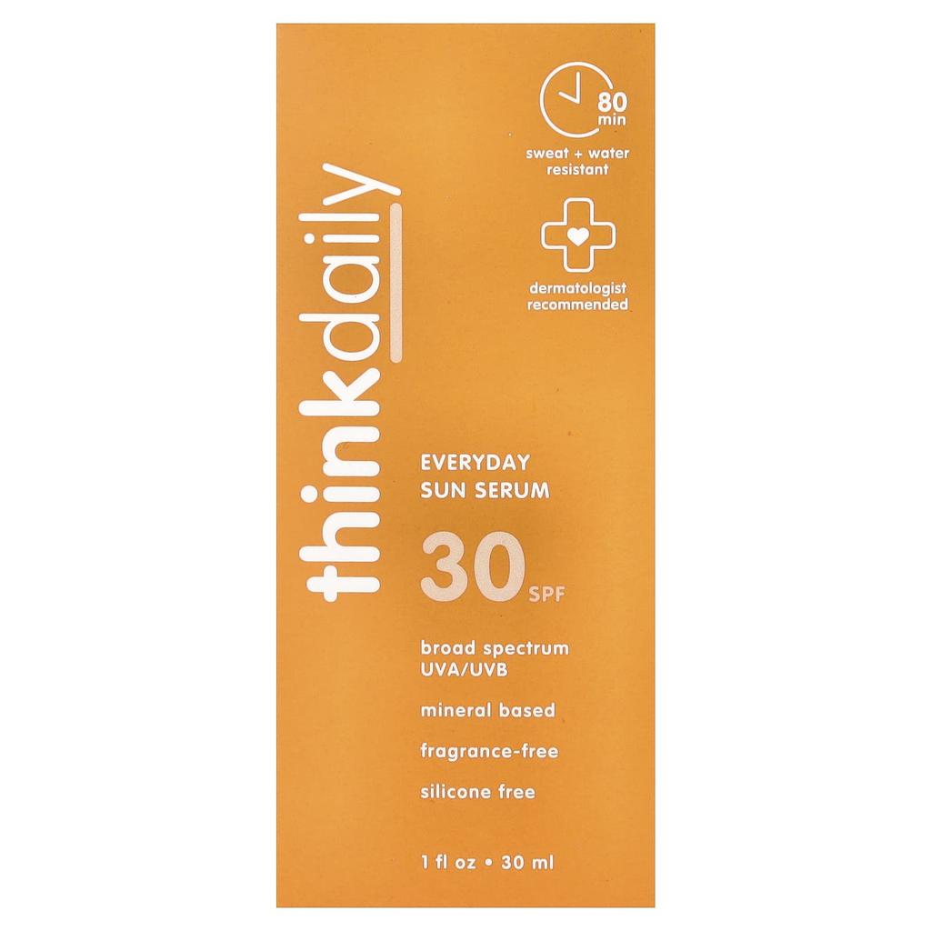 think Daily Everyday Sun Serum, SPF 30, Fragrance Free, 30ml (1 Fl Oz)