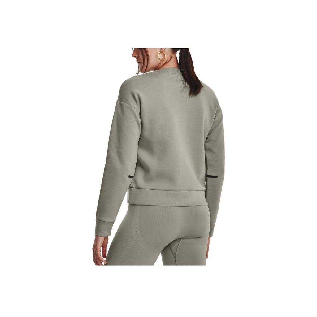 Under Armour Solid Color Crew Neck Long Sleeve Pullover Sweatshirt Women Sweatshirt Green 1379835-504