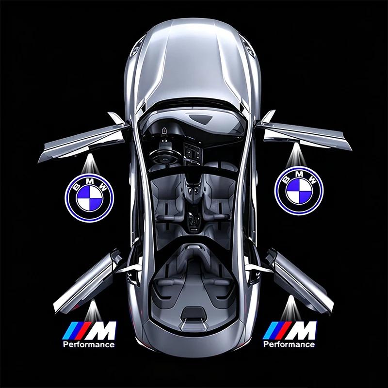 For BMW M 2026 New 2Pcs LED Door Logo Welcome Projector Light & Car Stickers Auto Parts Fit BMW M G80 G06 G07 G42 G14 G15 G16 F82 F20 Vehicle Decor y5