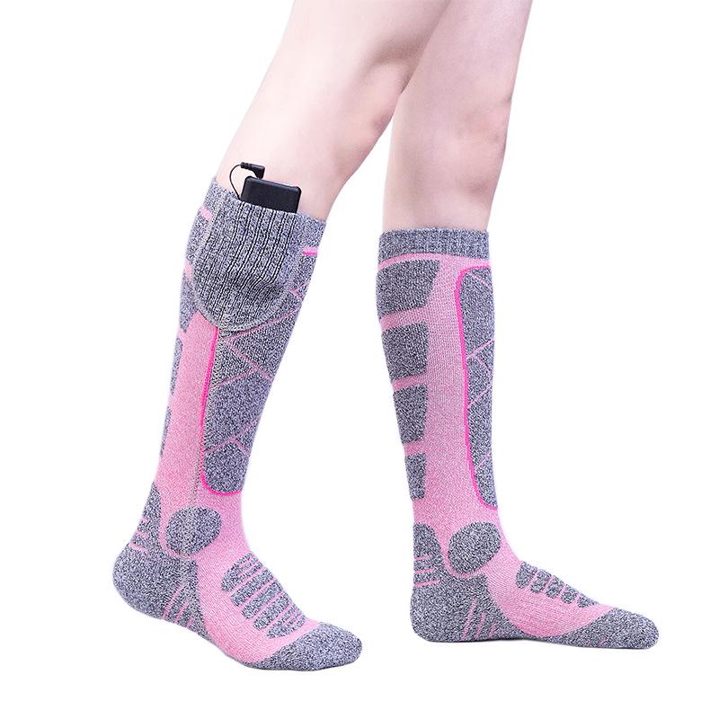 USB Rechargeable Heated Winter Socks for Men & Women - Long Tube, Cold-Proof Design