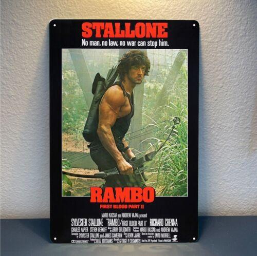 Rambo First Blood 2 Movie Metal Poster Tin Sign Sylvester 20x30cm Plate aluminum 20x30cm
