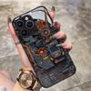 Mechanische Textur gehärtetes Glas Muster Handyhülle geeignet für iPhone 17 16 15 14 13 12 11 Pro/Max/Plus stoßfeste Rückseite