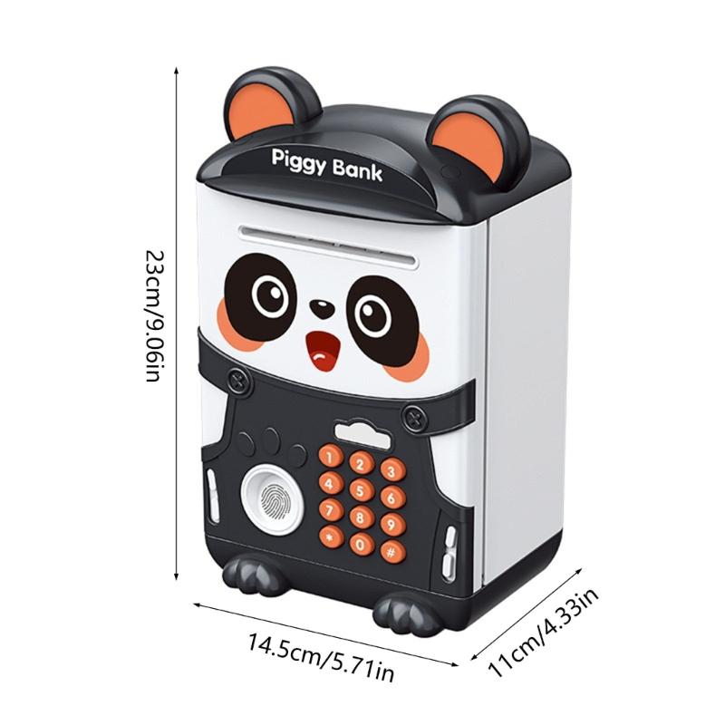 Electric Piggy Bank Kawaii Panda Moneybox Password Fingerprint Banks To Save Cash Coin Toy for Children Birthday Christmas Gifts