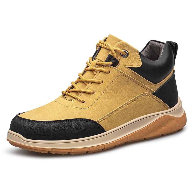 Men's Height-Boosting Casual Shoes, Breathable & Soft 6CM/8CM Sole, Wear-Resistant, Versatile Fashion Sneakers