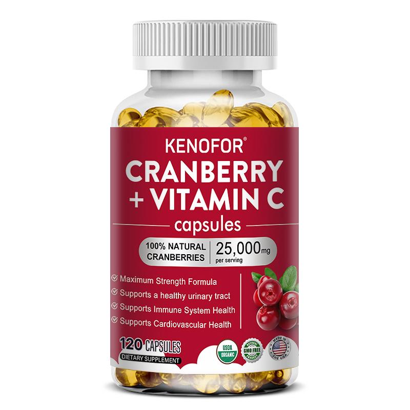Cranberry Dietary Supplement, With Vitamin C, Vitamin E, 120 Softgels Per Bottle 120 Capsules