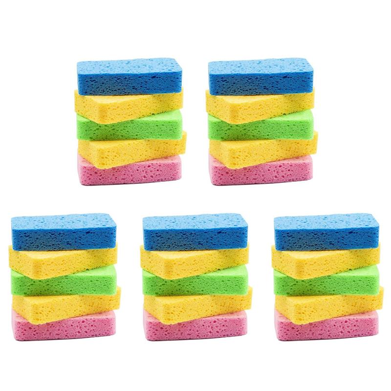 A95I-Large Cellulose Sponges,Kitchen Sponges For Dish, Duty Scrub Sponges,Non-Scratch Dish Scrubber Sponge 25 Pcs