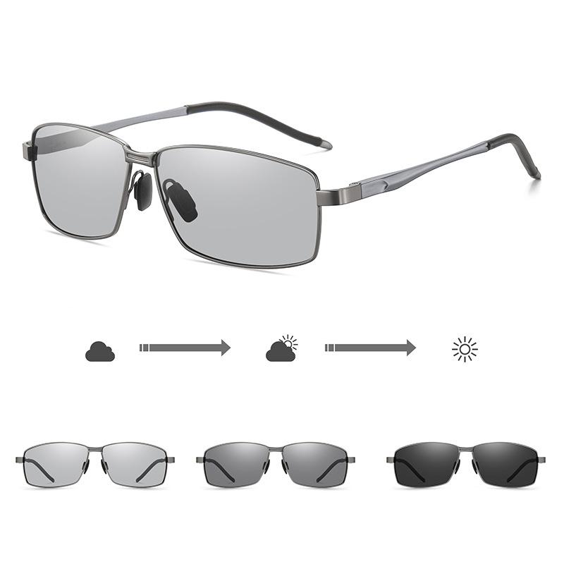 Fashion Polarized Sunglasses Men'S Driving Uv Protection Sunglasses Metal Color Changing Night Vision Sunglasses A770