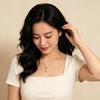 Stainless Steel Conch Pendant Necklace - Holiday Style, Women's Light Luxury with Drip Oil, Versatile Clavicle Chain