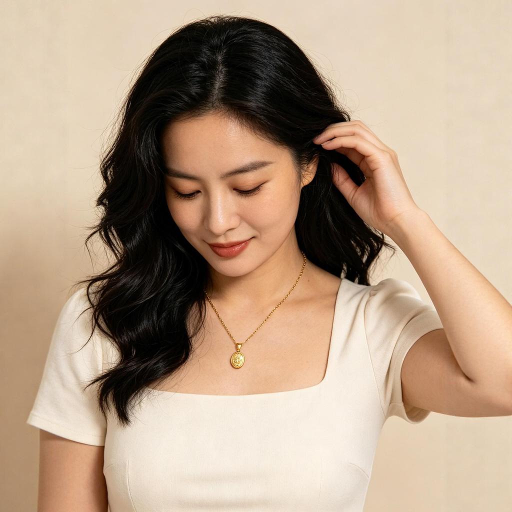 Stainless Steel Conch Pendant Necklace - Holiday Style, Women's Light Luxury with Drip Oil, Versatile Clavicle Chain