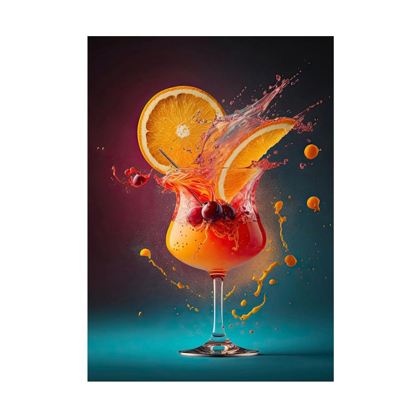 Abstract Colorful Cocktail Exploration Rendered Posters Prints Bar Painting Wall Art Pictures for Restaurant Drinking Room Decor