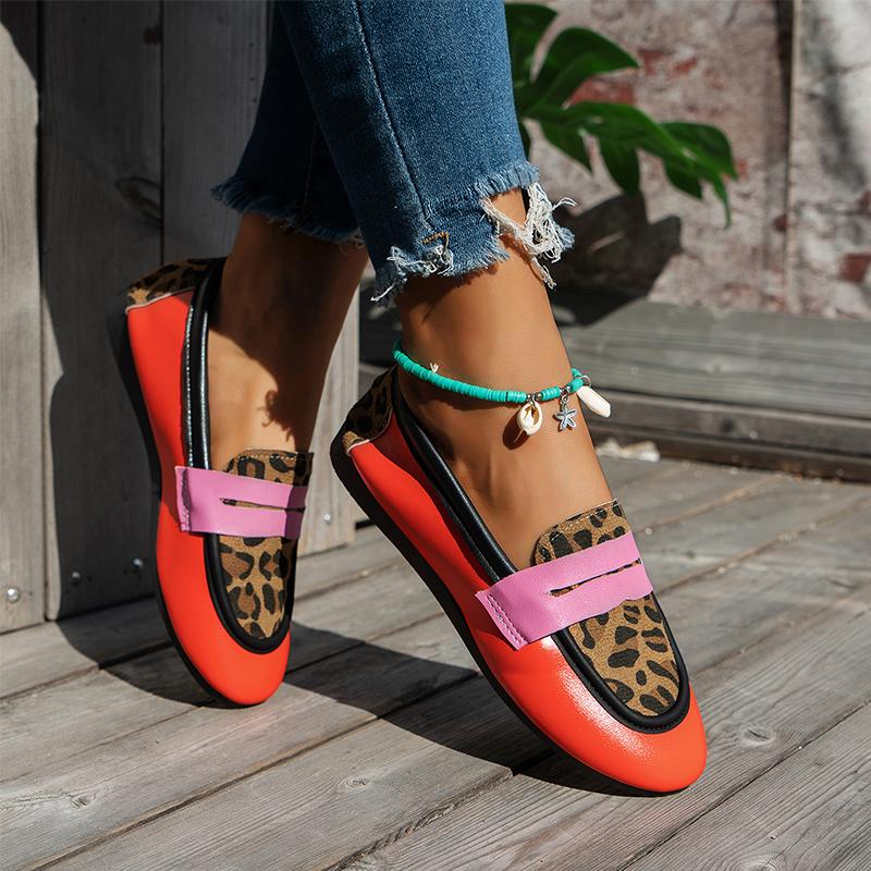 

Леопардовые женские мокасины, кожаные туфли на плоской подошве, повседневные кроссовки, женская обувь 2025 года, модная обувь для ходьбы, удобная, новая осенняя обувь Mujer Zapatillas 40