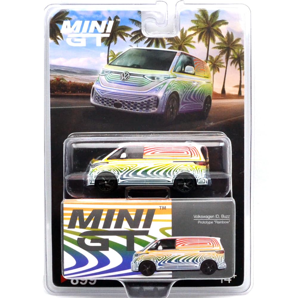 MINI GT Масштаб 1:64 MiJo TOYS - VOLKSWAGEN ID BUZZ ПРОТОТИП РАДУГА синий