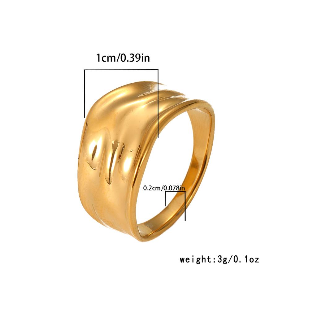 Irregular Stainless Steel Ring, Female Niche Design, High-end Retro Ring Non-fading Index Finger Ring