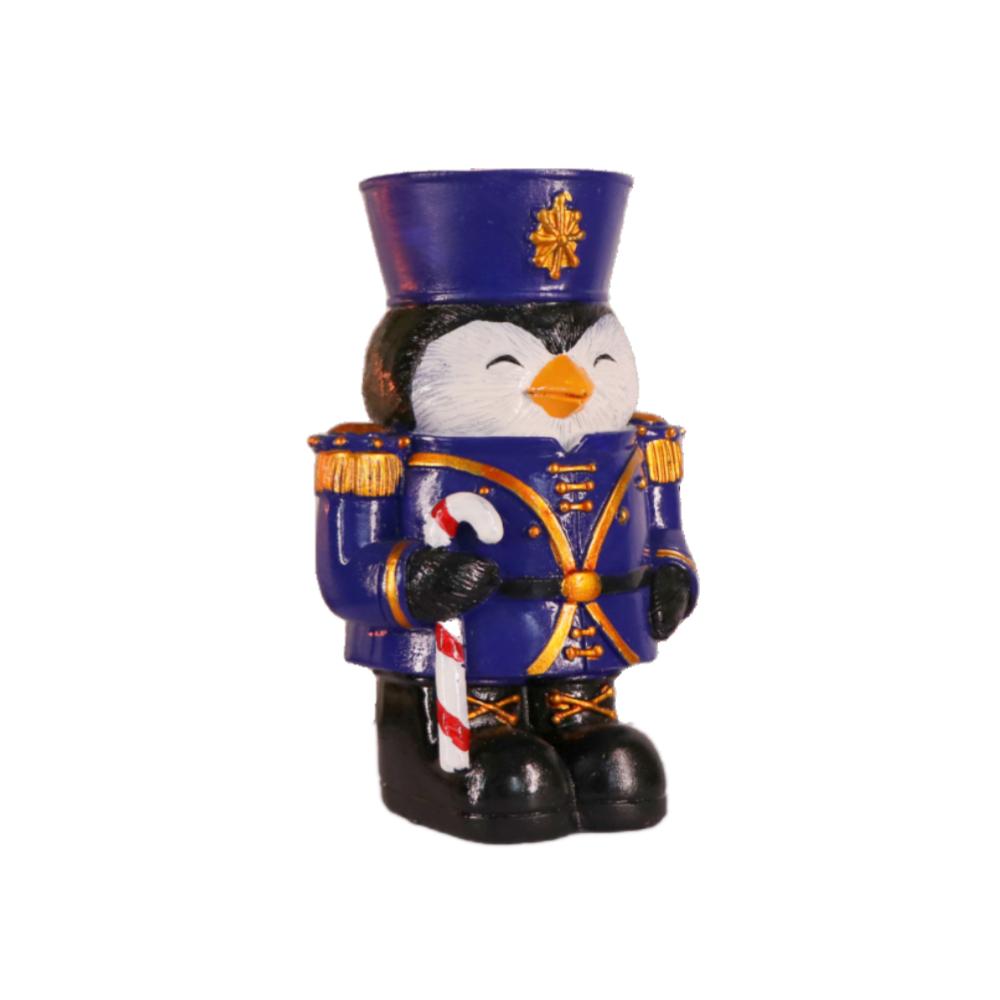 Creative Christmas Decor Candlestick Bear Nutcracker Guards Figurines Candle Holder Cute Animal Statue Home Desktop Ornaments