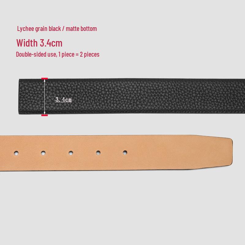 Мужской ремень из натуральной кожи, верхний слой коровьей кожи, без пряжки 115cm