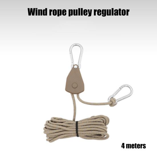 Wind Rope Pulley Adjuster with Load-bearing Buckles Highly Reflective Rope Zinc Alloy Pulley Outdoor Camping Tent Canopy Adjustable Non-slip