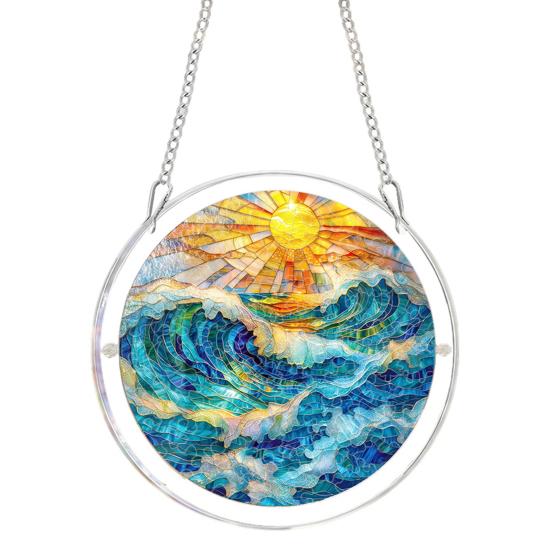 

Acrylic Puzzle Suncatcher, Stained Glass Style Window Hanging Sun Catcher Panel, DIY Puzzle Jigsaw Art for Garden Home Decor, Gifts for Women Men Mom 18cm H