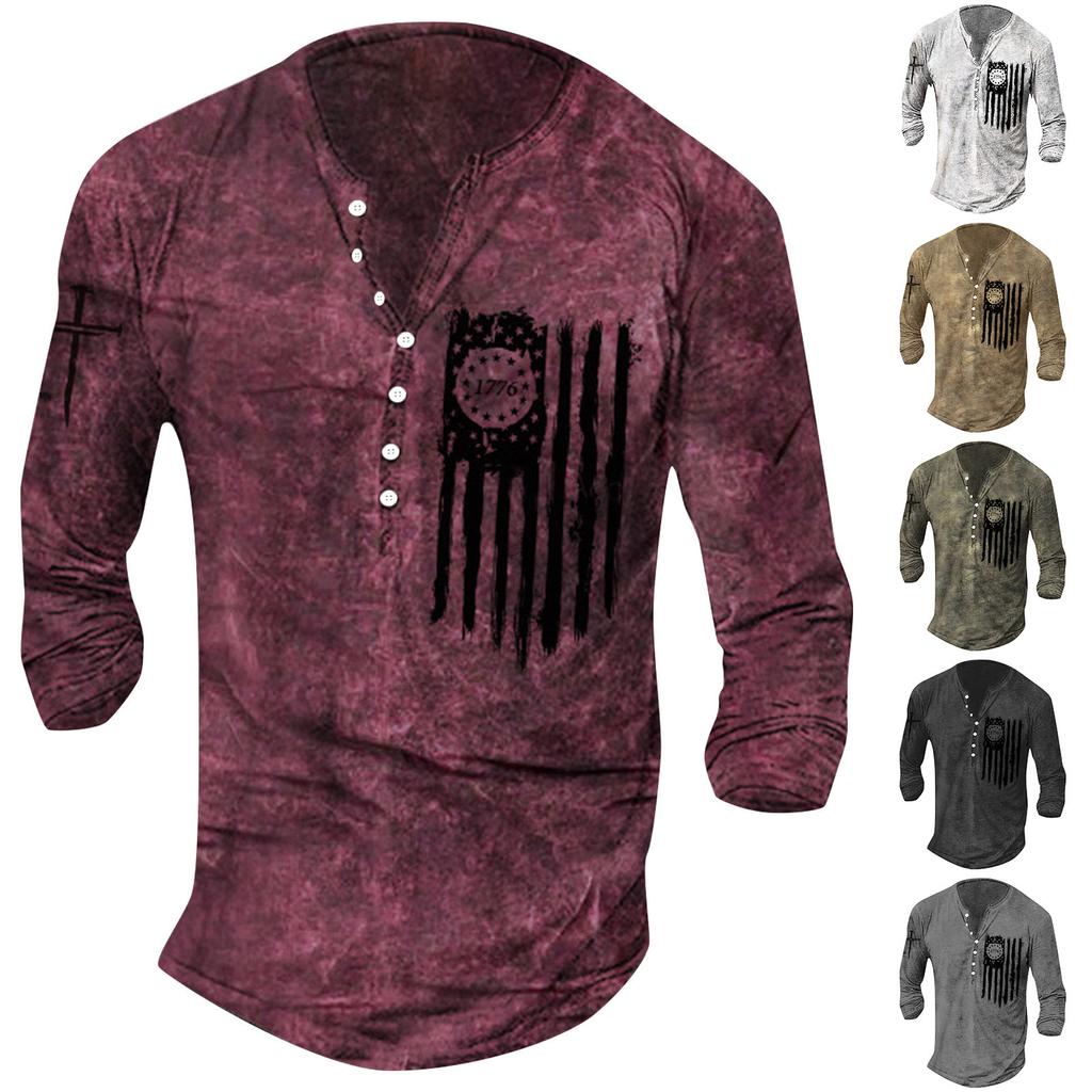 Men'S Shirt T-Shirt Casual Wear Long-Sleeve Printing Fashion Design Comfortable