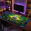 Brazil Football Crest Mouse Pad, Extended Non Slip Rubber Desk Mat for Gaming Office Laptop Fan Gift