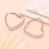55MM Heart Imitation Pearl Hoop Earrings Big Circle Smooth Women Exaggerated Golden Hyperbole Metal Large Ear Jewelry Gift Aros