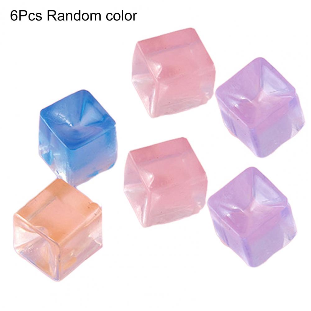Ice Cube Squeeze Toy Transparent Squeeze Toy Stress Relief Ball Realistic Ice Cube Fidget Toy Soft Cat Paw Pinch For Adults