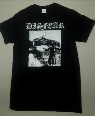 Disfear Crust Punk Band Black T-shirt with Hand Pulled Silkscreen Print