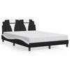 VidaXL Cadre de Lit Viana sans Matelas, Lit Rembourré avec Coussin, Lit Double, Lit Adulte Chambre, Moderne, Noir et Blanc 3208087