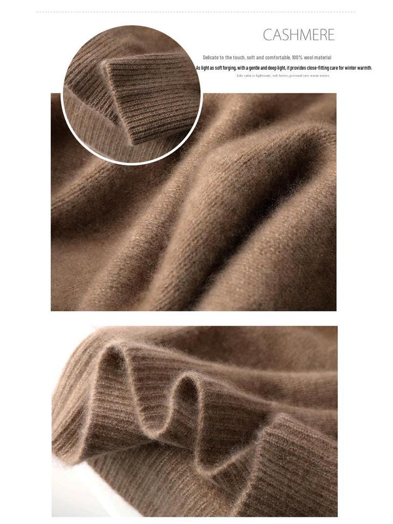 Herren 100% Wolle Rundhals-Pullover - Casual Business, Dickstrick, Herbst/Winter Vielseitig.