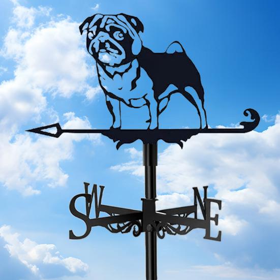 Fém Szélkakas Retro Kakas Kutya Madár Szélkakas Fekete Állat Szélkakas Szélirányjelző Tetőre Kültéri Gazdaság Udvar Kert Pavilon Dekor