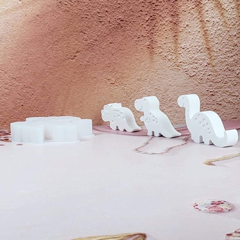 Multipurpose Dinosaur Silicone Mould Set for Candle Cement Plasters Craft Home Decoration