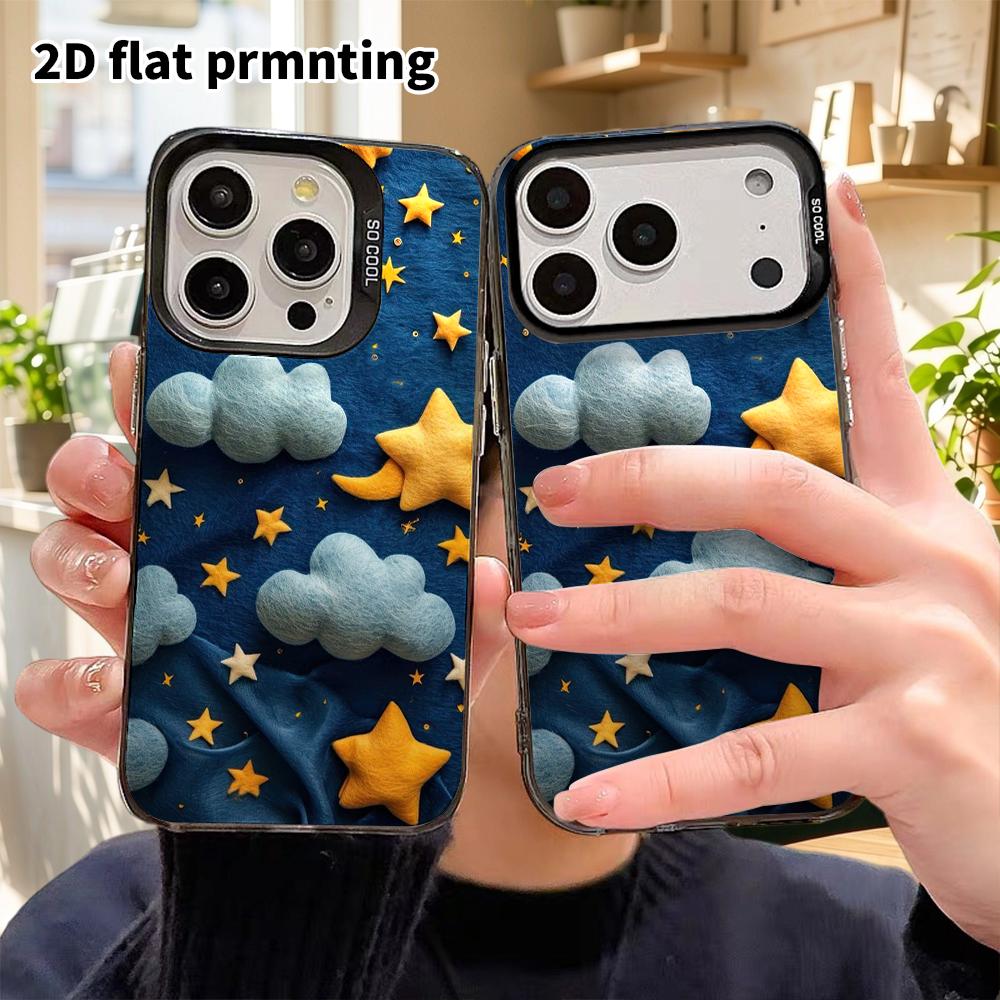 Phone Case: 2D Flat, Suitable for iPhone 18, 17, 16, 15, 14, 13, 12Pro Protective Case, Starry Sky Fabric, Perfect Christmas and Halloween Holiday Gif