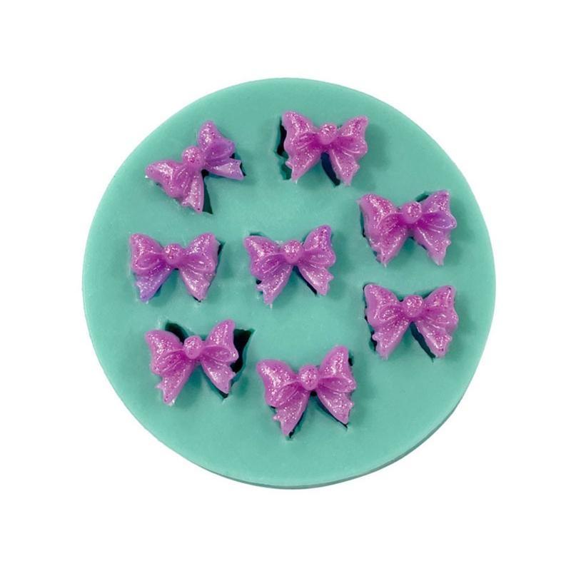 Mini Love Heart Bow Silicone Mold Handmade Soap Making Mould for DIY Baking Fondant Chocolate Wedding Cake
