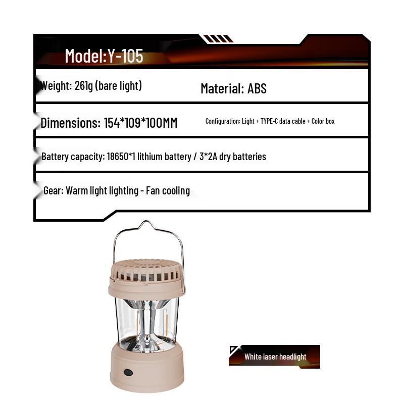 Rechargeable Camping Fan Lantern