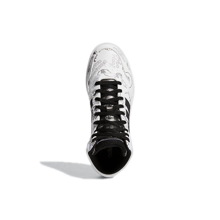 Adidas Neo Hoops 3.0 Mid Synthetic Leather Comfortable Mid-Top Sneakers Men Sneakers White Black GZ4859