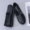 Summer new middle-aged and elderly leather shoes comfortable non-slip sandals women's soft leather hollow breathable hole shoes soft-soled mo