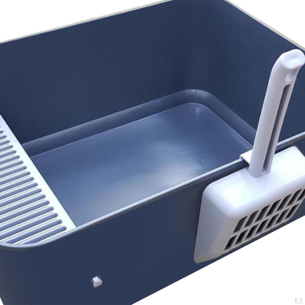 Open Top Cat Litter Tray with High Sided Sturdy Heighten for Small Large Cats Splashproof Toilet