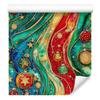 Wallpaper Sea Ink, Red, Green and Gold 50x1000