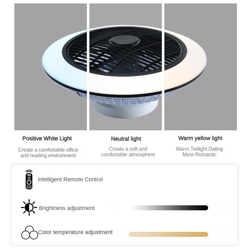 Silent Ceiling Mounted Electric Fan Lamp Six Speed Adjustable Intelligent Droplight Fan 47*19cm Bedroom Integrated Fan Light