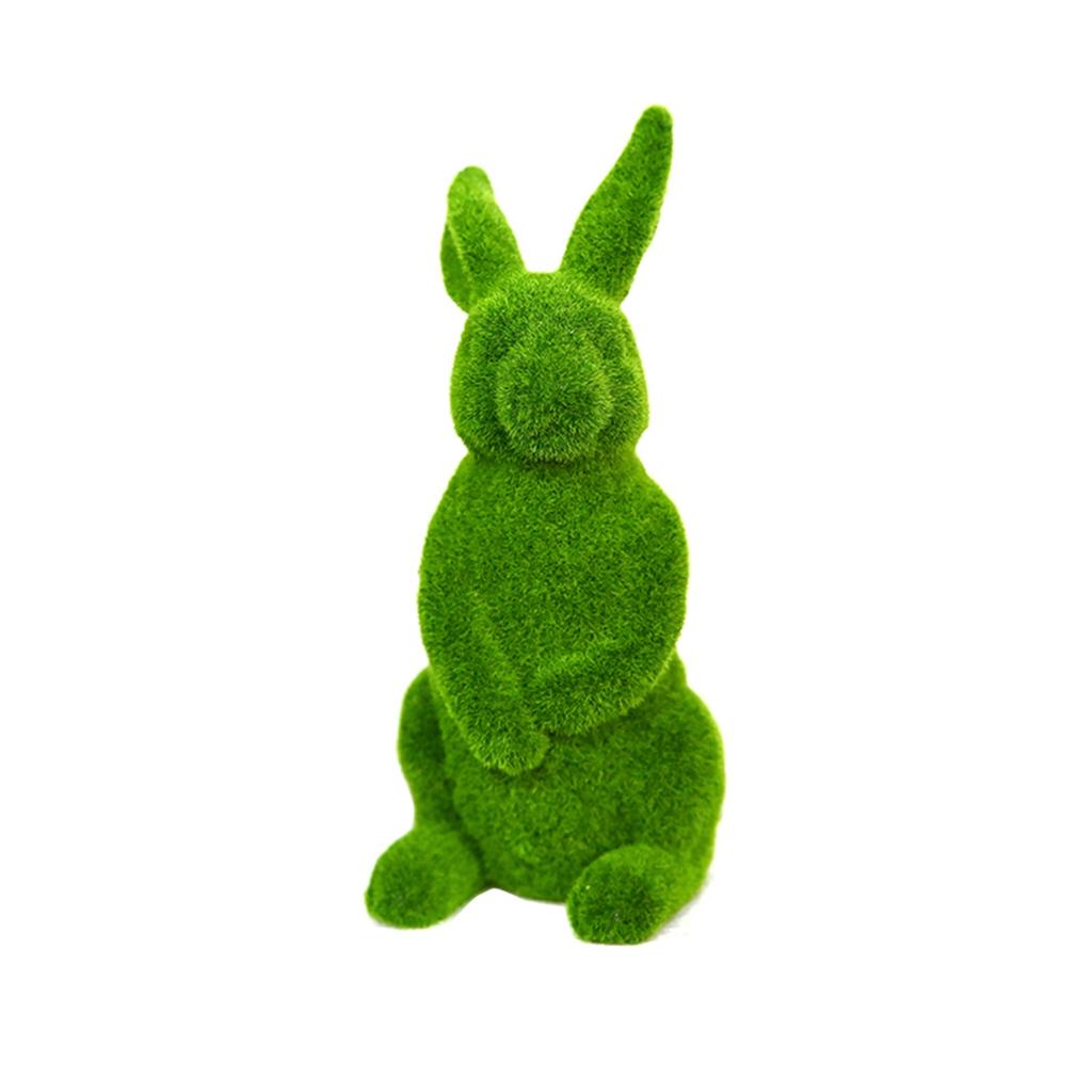 Easter Flocked Bunny Figurine, Garden And Patio Resin Craft, Flocked Bunny Ornament