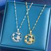 Star and Moon Zircon Necklace: Japanese-Korean Style, Trendy New Design, Titanium Steel